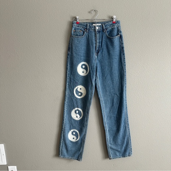 Pacsun 90s Boyfriend Yin Yang Blue Jeans 27 - Picture 1 of 10